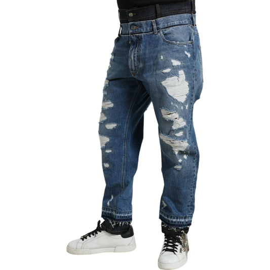 Chic Skinny Tattered Denim Jeans Dolce & Gabbana