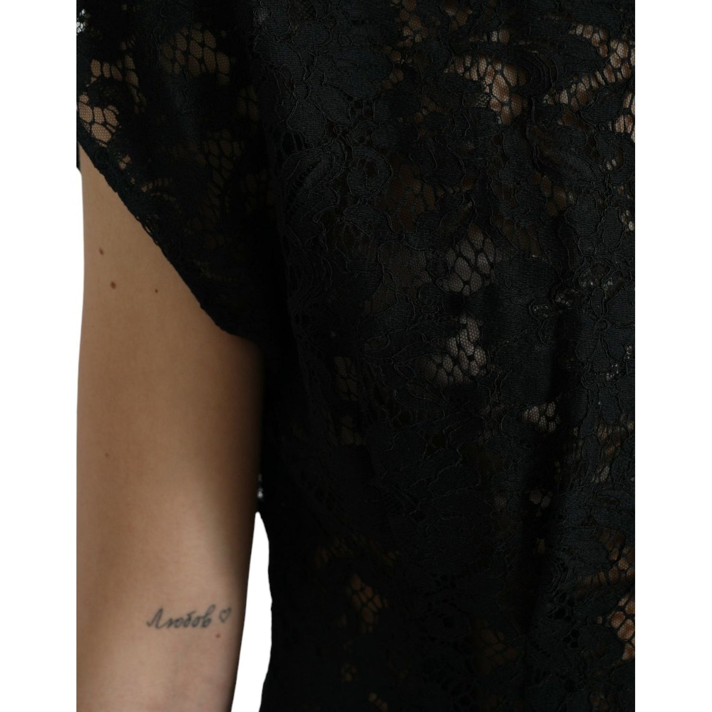 Elegant Black Floral Lace A-Line Mini Dress