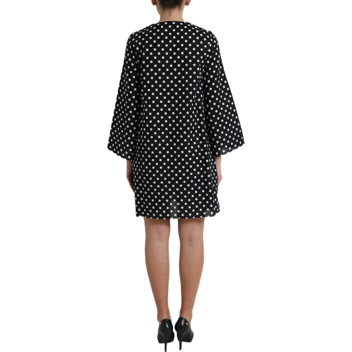 Elegant Polka Dot Shift Mini Dress