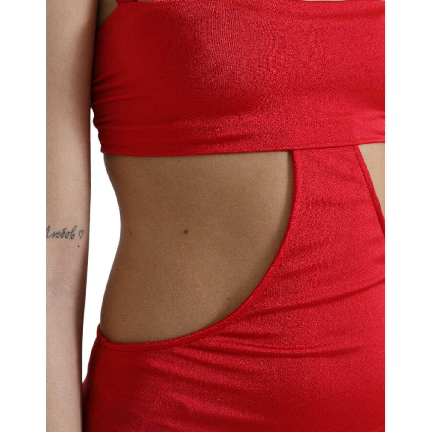 Exquisite Red Cut Out Bodycon Mini Dress