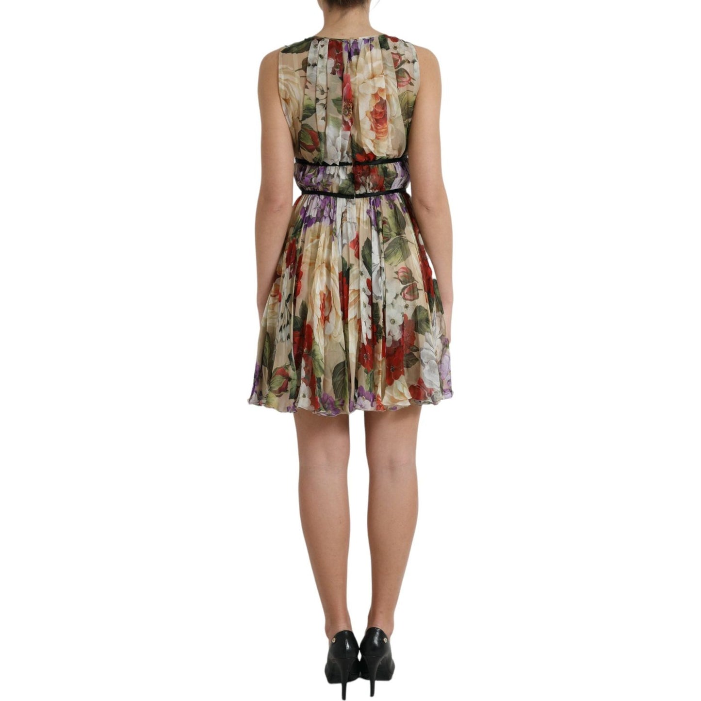 Floral Elegance Silk Chiffon Mini Dress