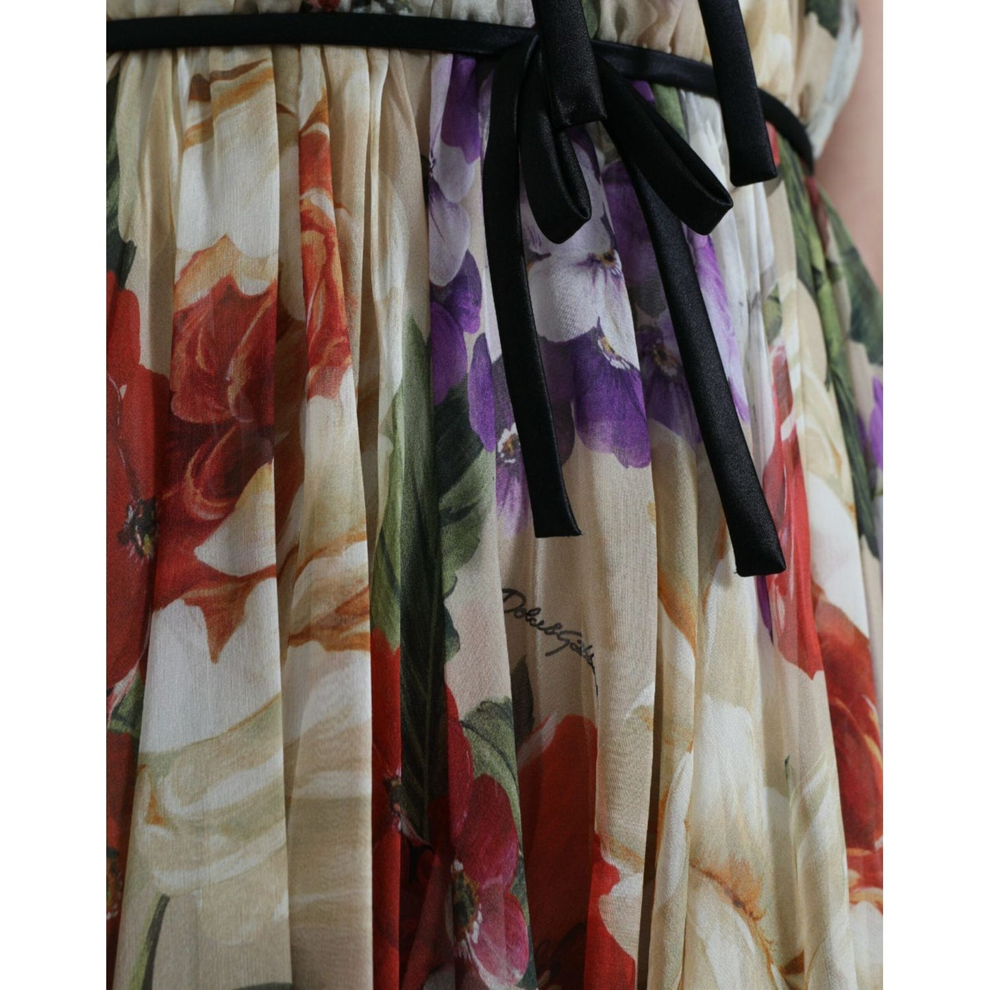 Floral Elegance Silk Chiffon Mini Dress