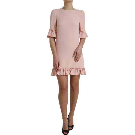 Elegant Light Pink A-Line Shift Mini Dress