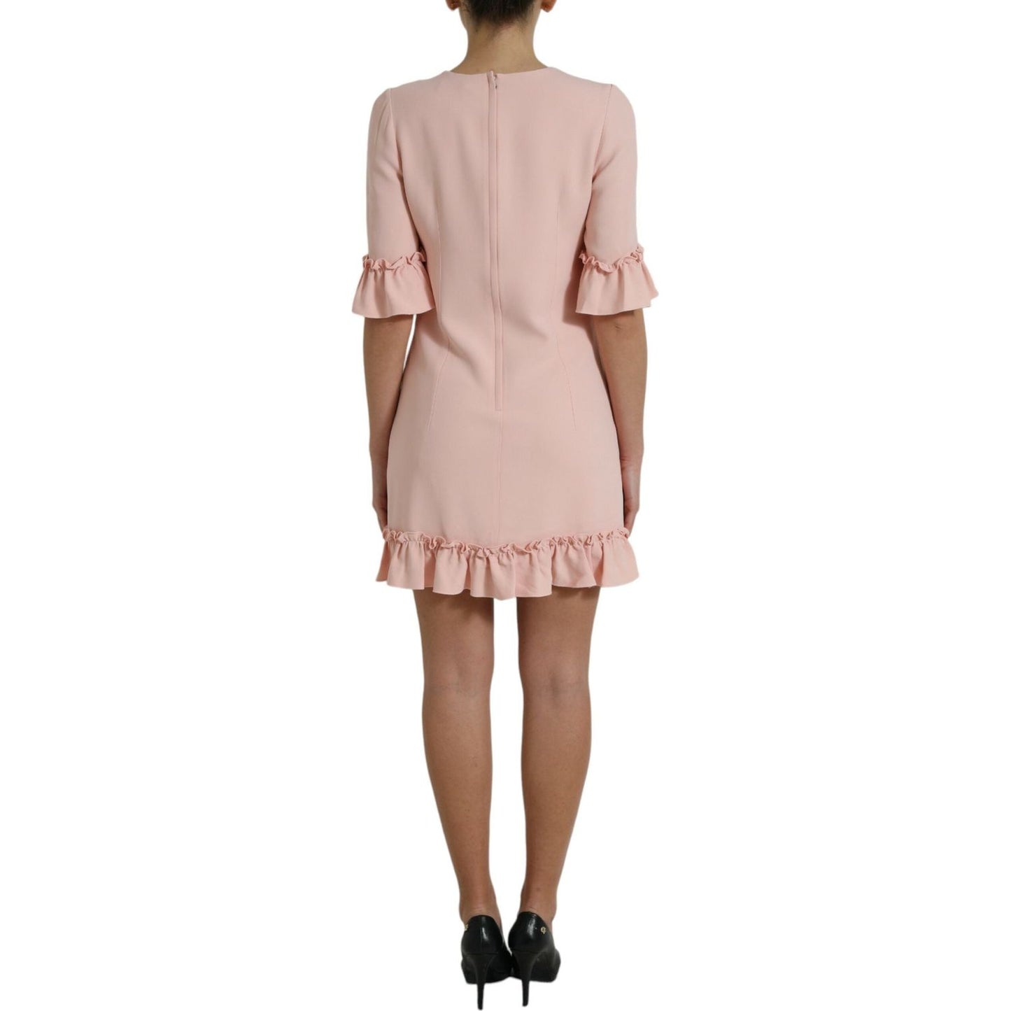 Elegant Light Pink A-Line Shift Mini Dress