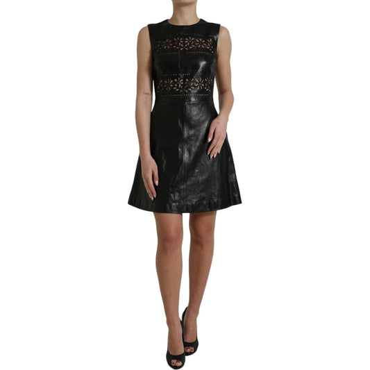 Elegant Black A-Line Mini Dress Valentino