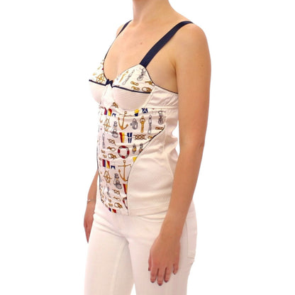 Dolce & Gabbana White sailor motive tank top