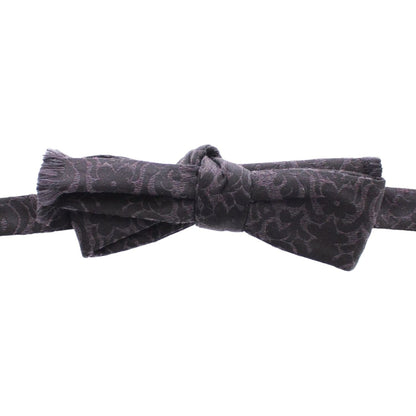 Dolce & Gabbana Gray Black Wool Silk Bow Tie Bow Tie