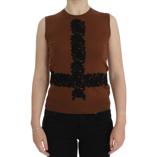 Dolce & Gabbana Timeless Wool and Lace Sleeveless Vest Dolce & Gabbana