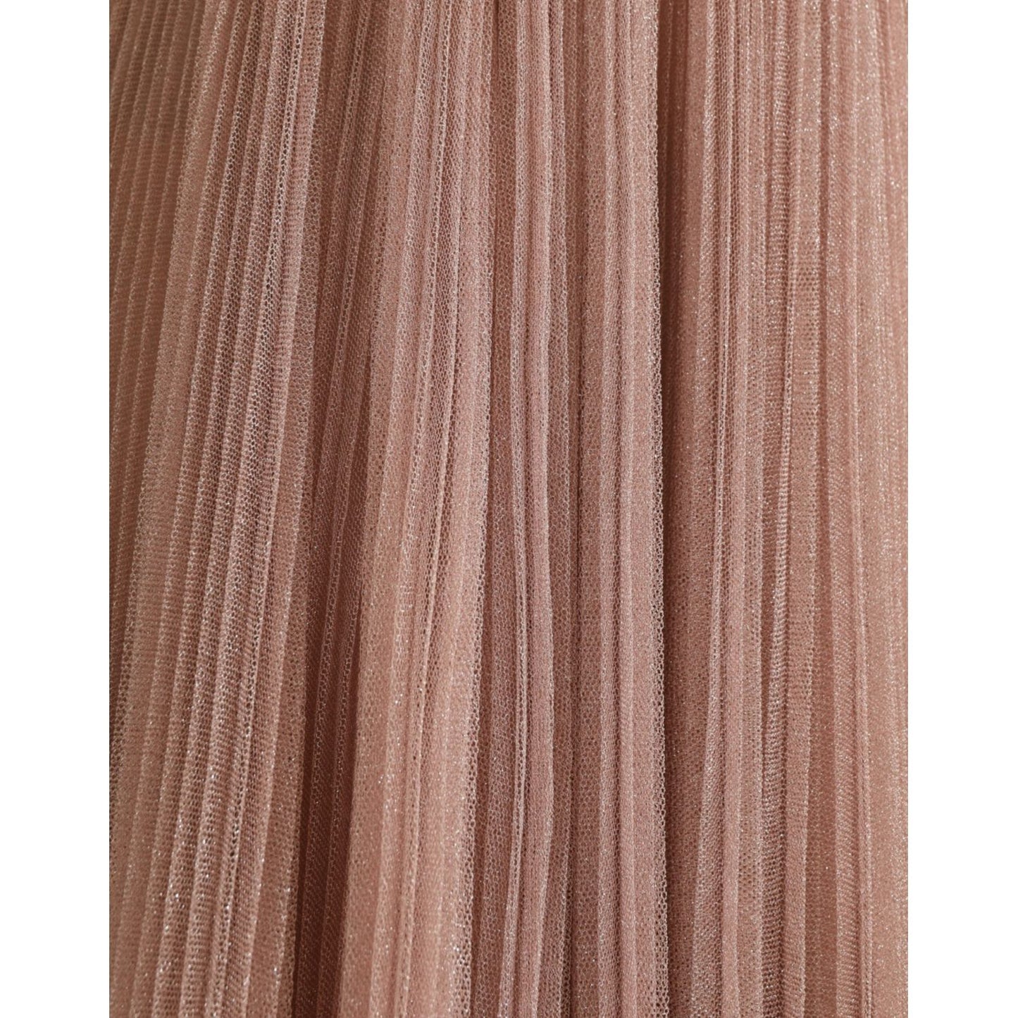 Dolce & Gabbana Pink One Shoulder Pleated Lame Tulle Dress