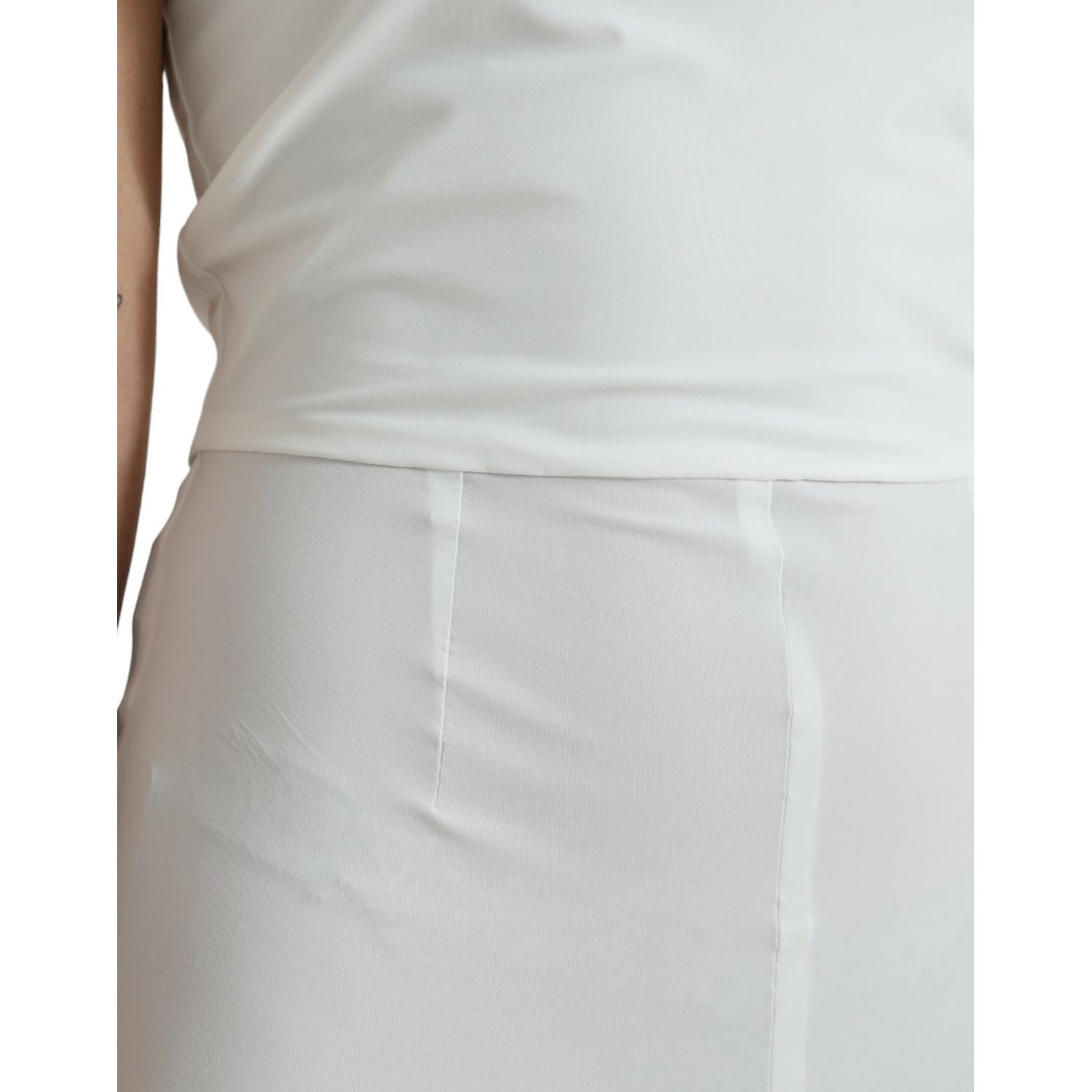 Dolce & Gabbana White Nylon Strapless Bodycon Jumpsuit Dress