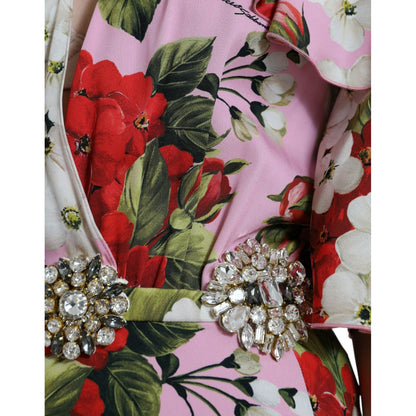 Dolce & Gabbana Multicolor Floral Crystal Embellished A-line Dress