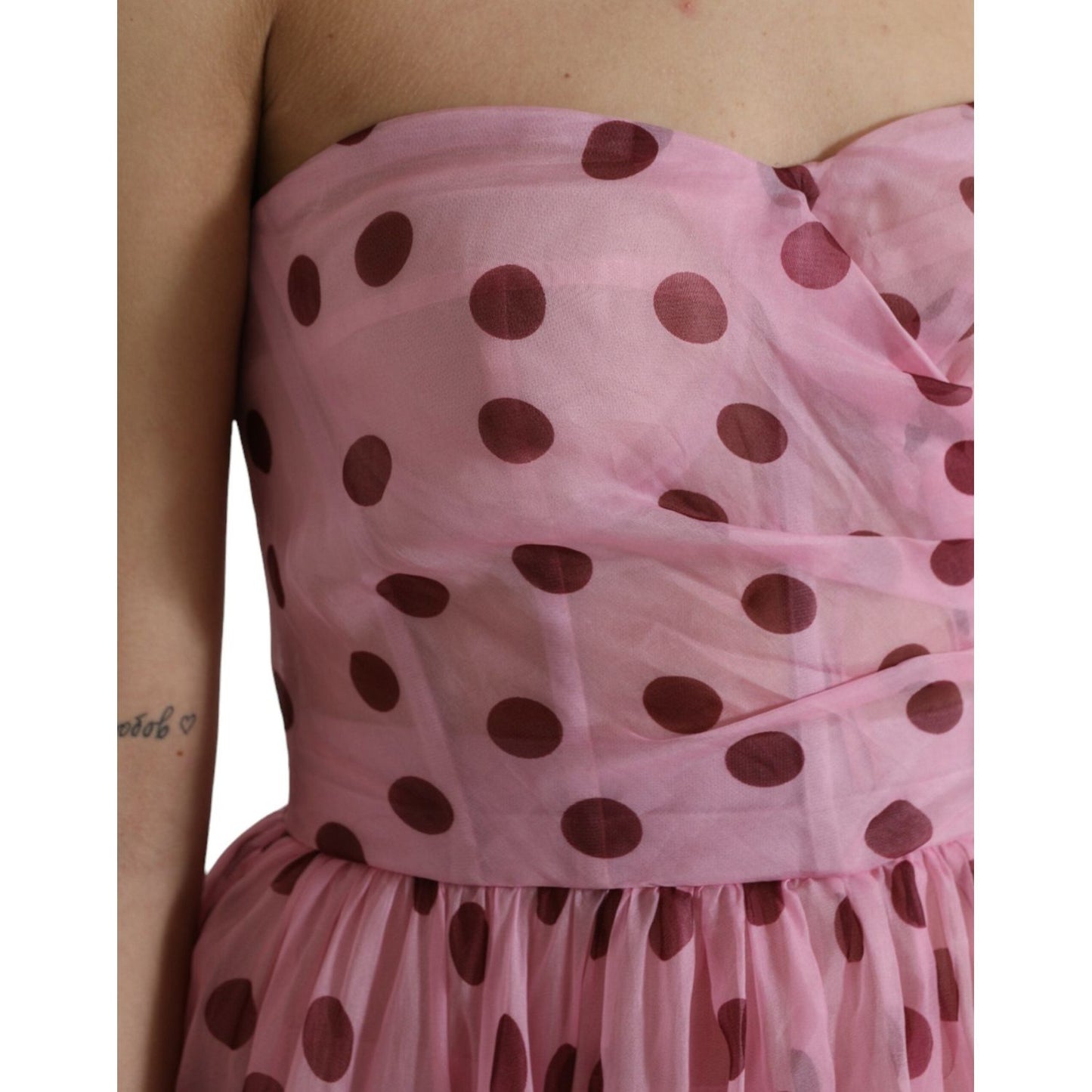 Chic A-Line Strapless Silk Dress in Pink