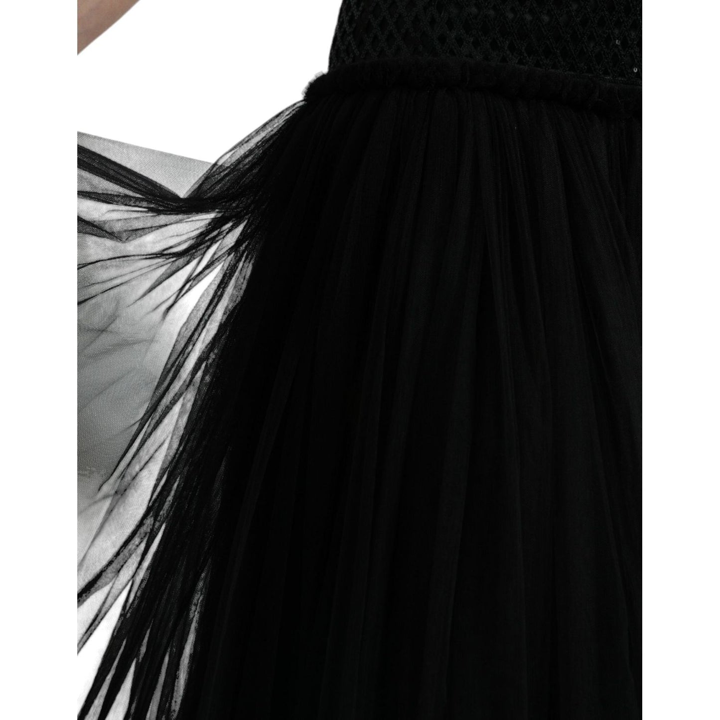 Elegant Black Sequined Evening Dress