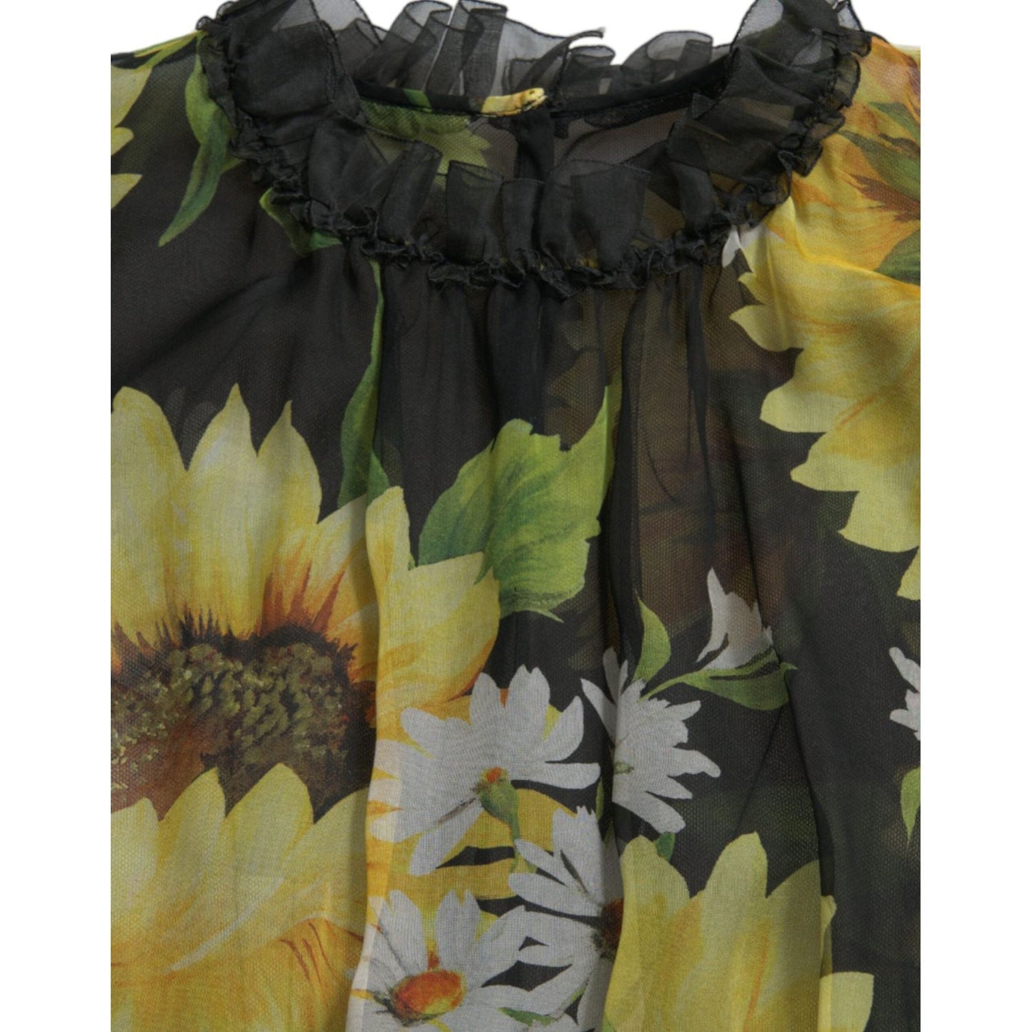 Elegant Sunflower Silk Maxi Dress