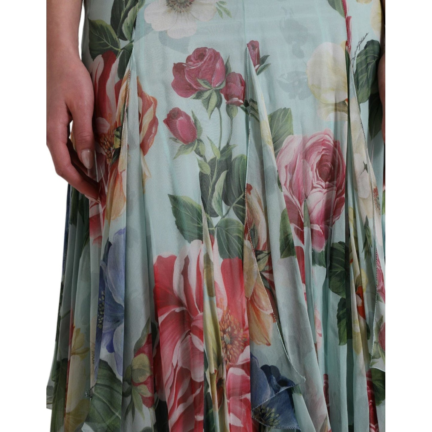 Elegant Floral Silk Long Dress