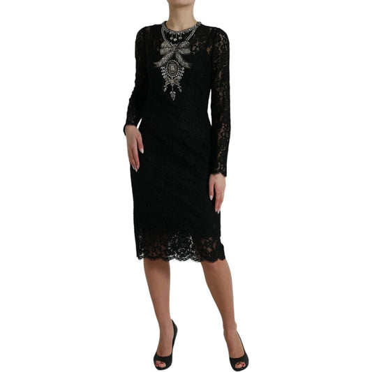 Elegant Crystal-Embellished Sheath Dress