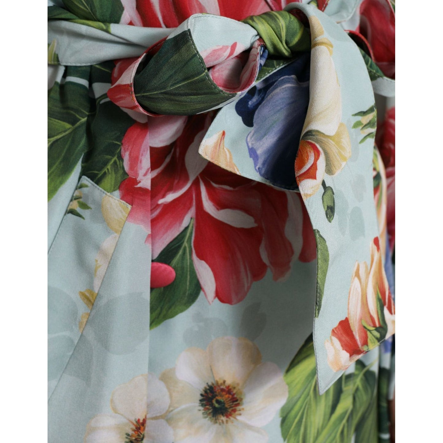 Elegant Floral Silk Trench Jacket