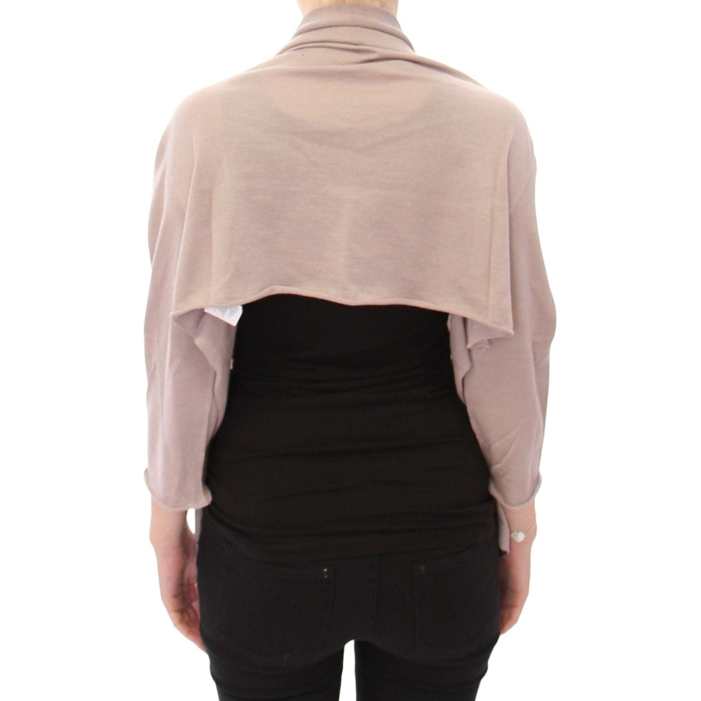 Elegant Cashmere-Silk Blend Light Knit Shrug