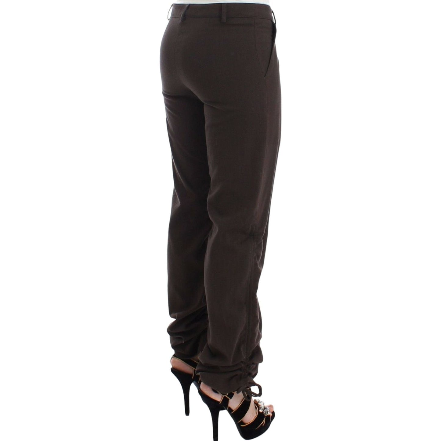 Chic Brown Cotton Dress Pants