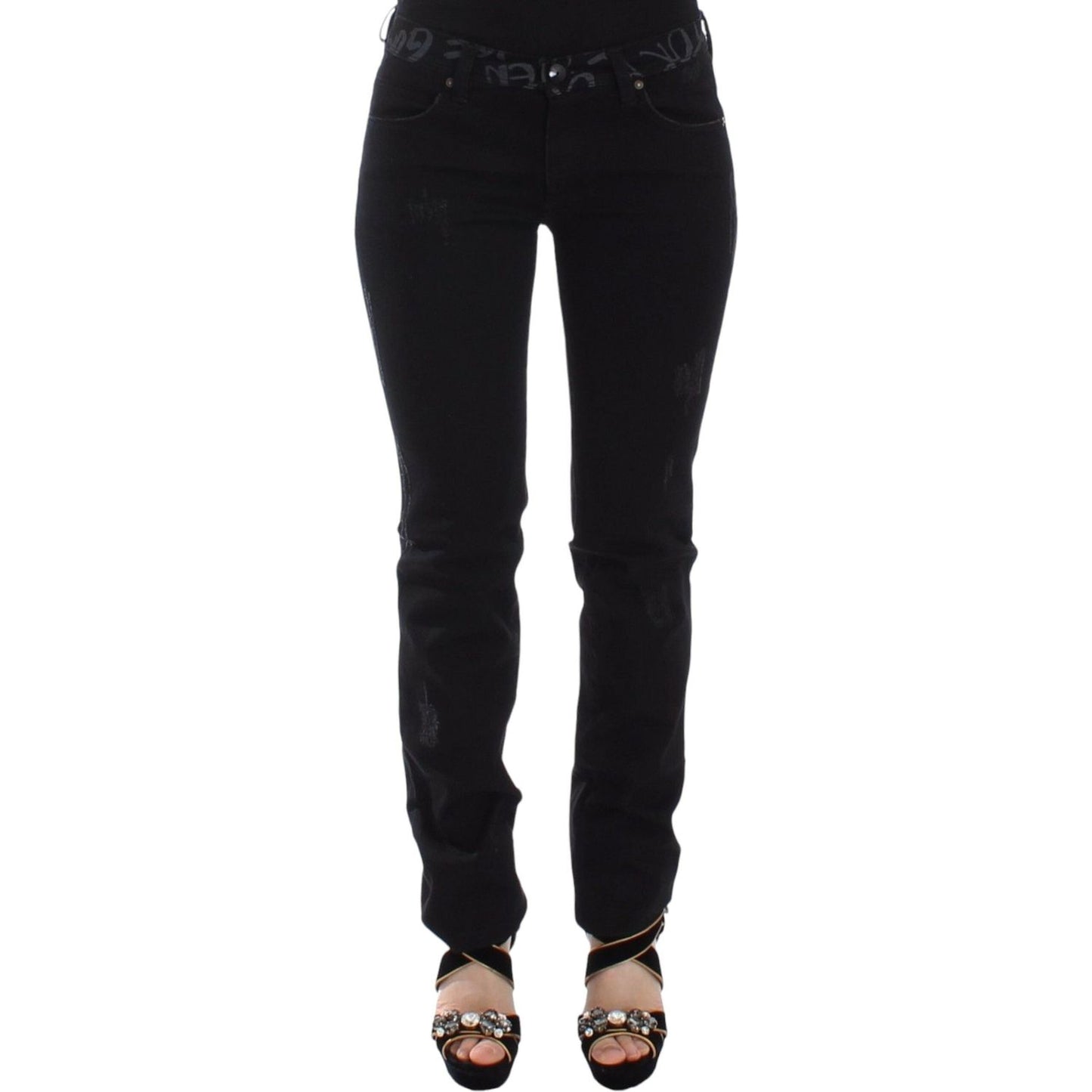 Chic Black Skinny Statement Jeans