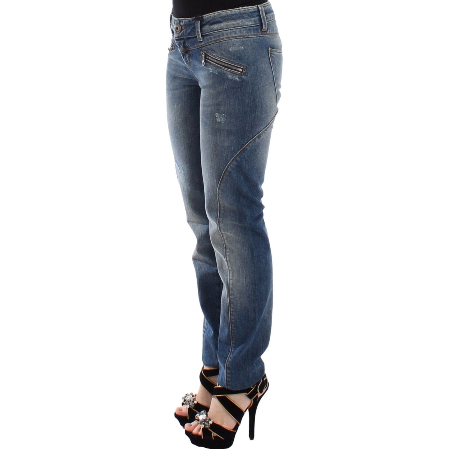 Chic Slim-Fit Blue Denim Jeans