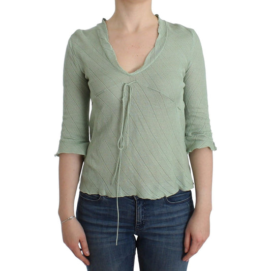 Chic Green Knitted Top – Ethereal Elegance