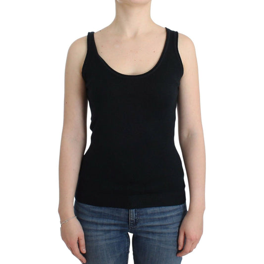 Elegant Black Cashmere Knit Top