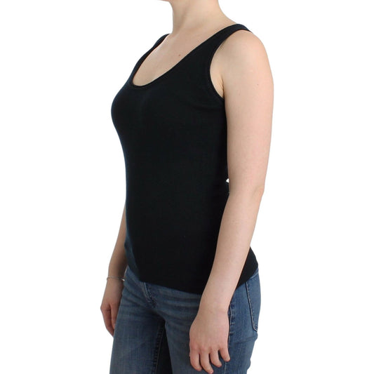 Elegant Black Cashmere Knit Top