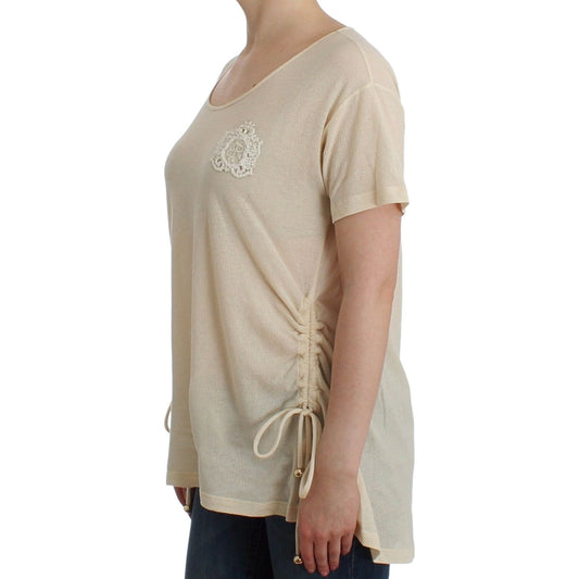 Elegant White Maxi Cotton T-Shirt