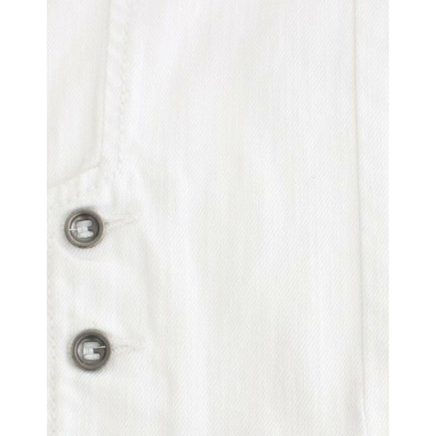 Ermanno Scervino White Cropped Jeans Denim Pants Branded Capri