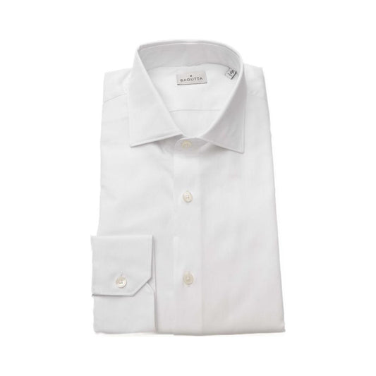 Bagutta Elegant White Cotton French Collar Shirt Bagutta