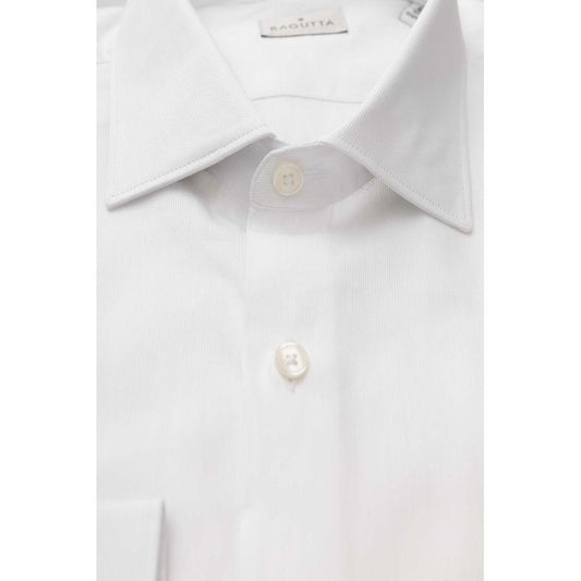 Bagutta Elegant White Cotton French Collar Shirt Bagutta