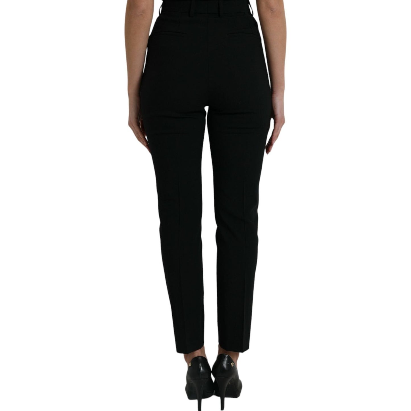 Elegant High Waist Tapered Wool Pants