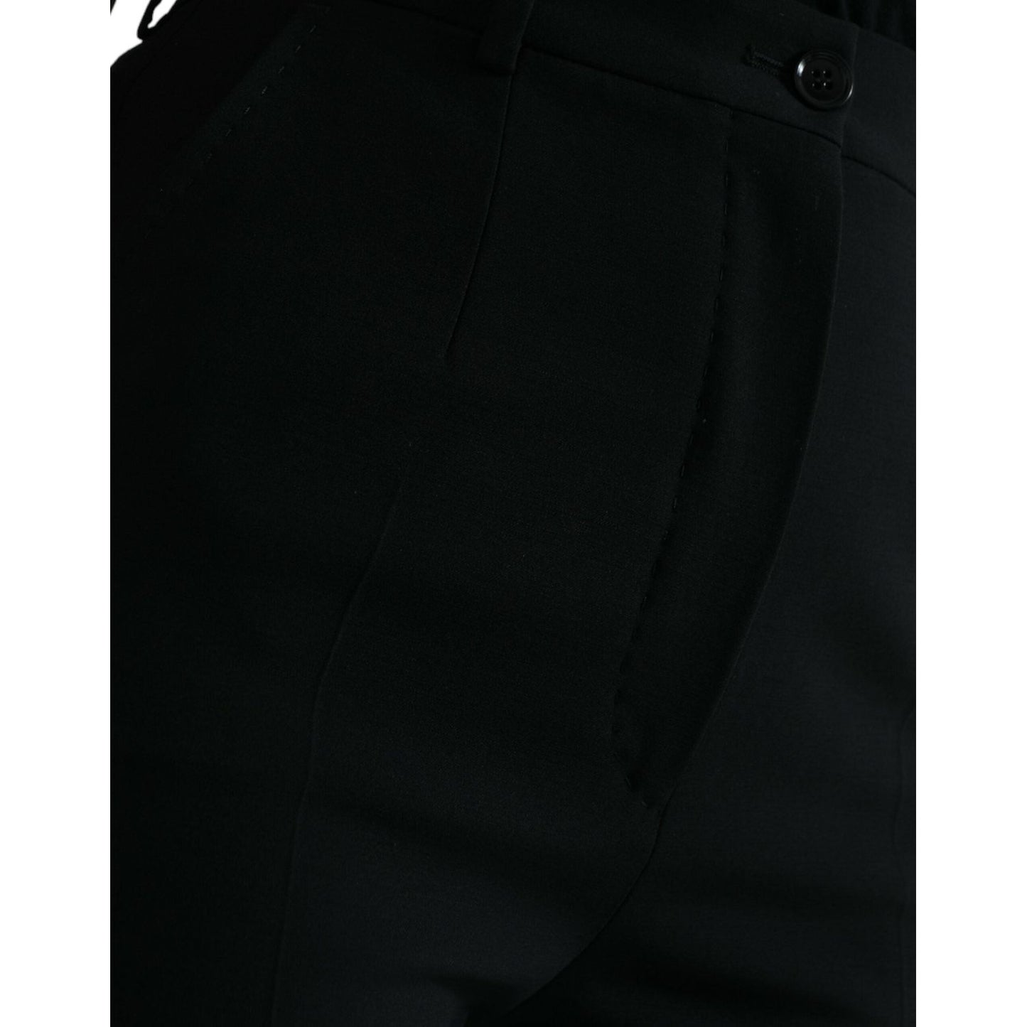 Elegant High Waist Tapered Wool Pants