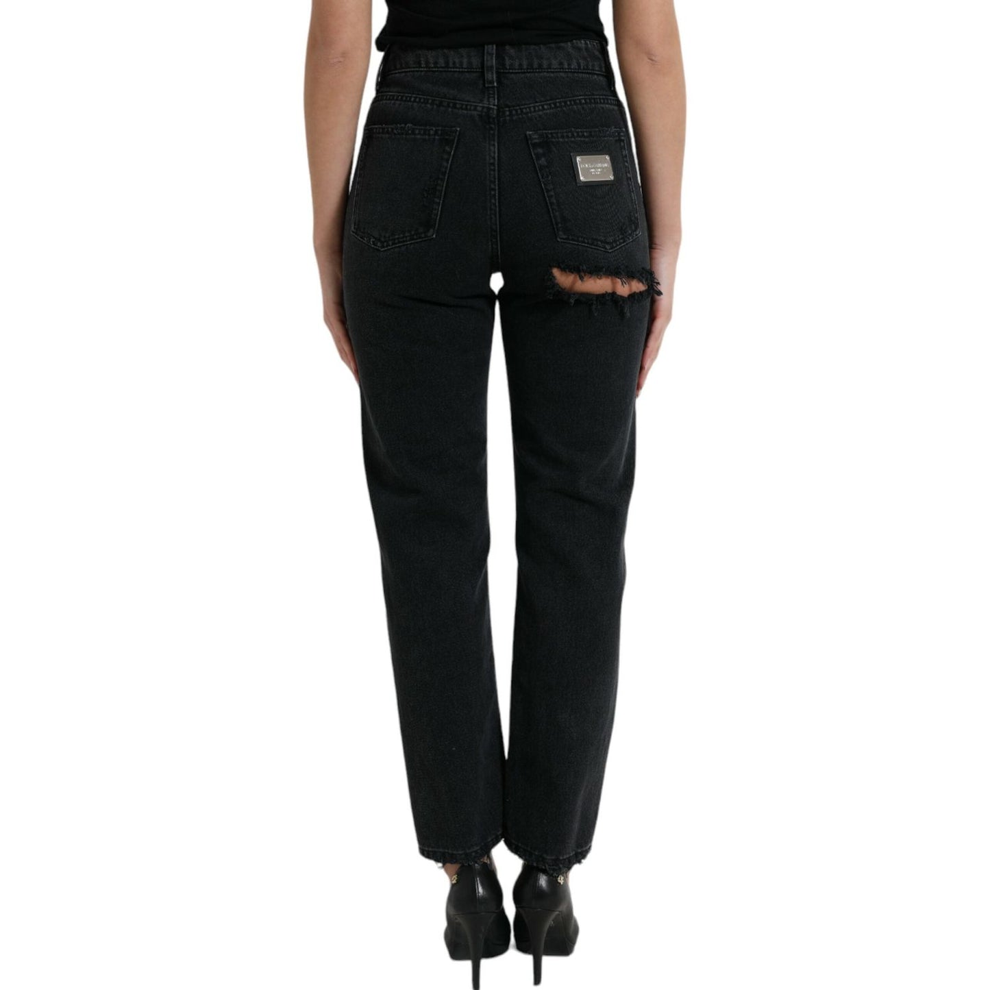 Elegant High-Waist Black Stretch Jeans