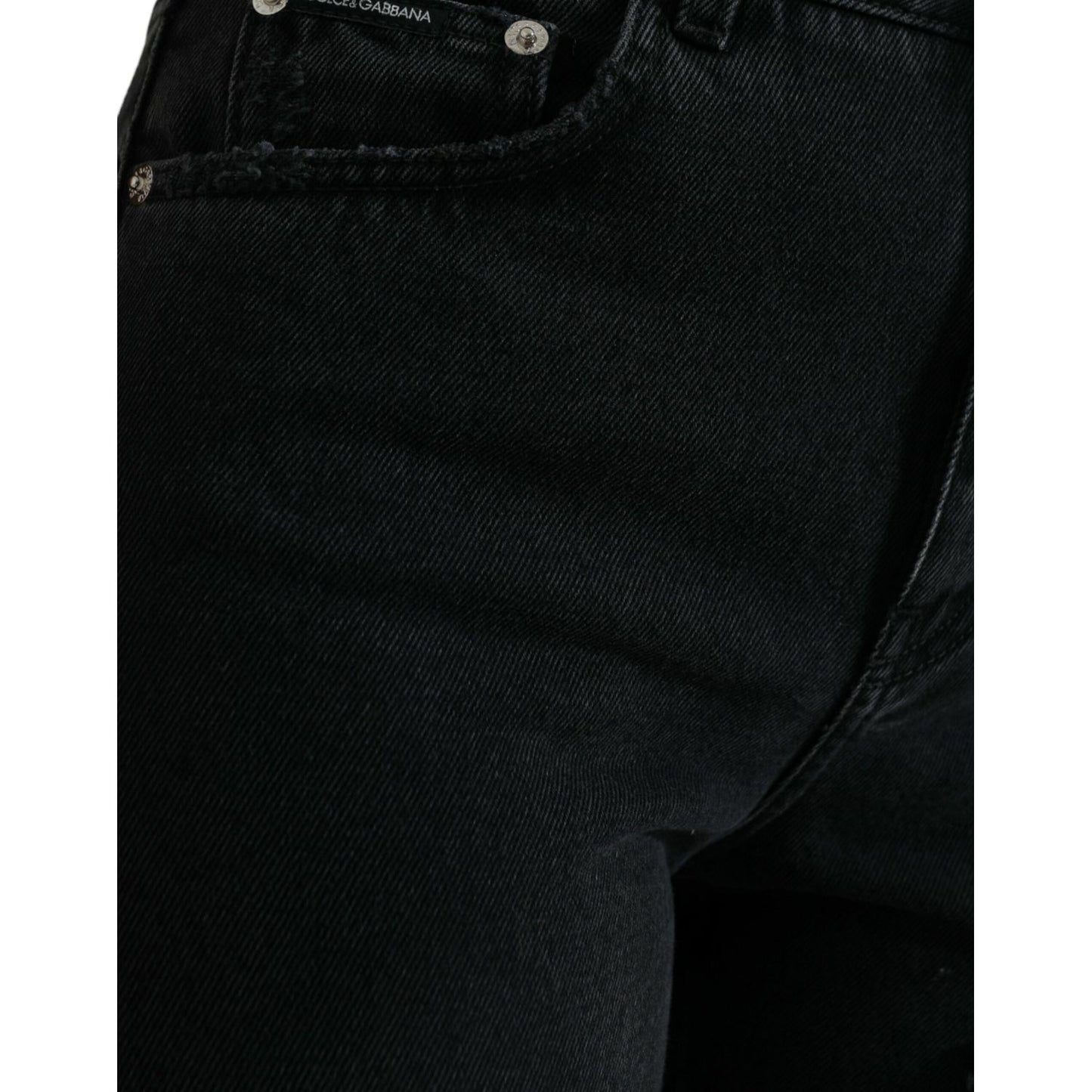 Elegant High-Waist Black Stretch Jeans