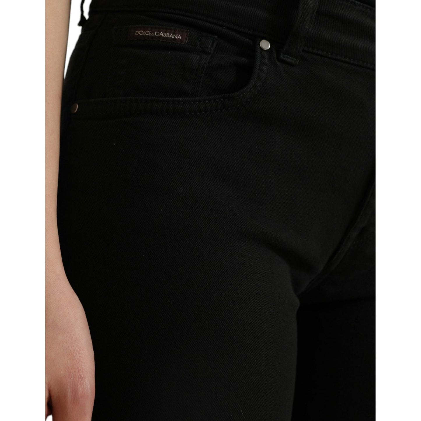 Chic Black Mid-Waist Stretch Jeans