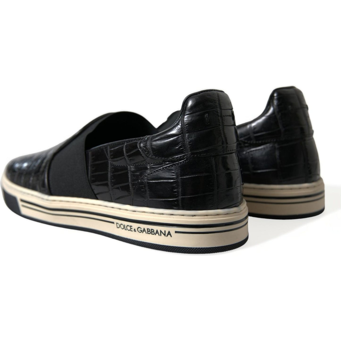 Elegant Crocodile Leather Low-Top Sneakers