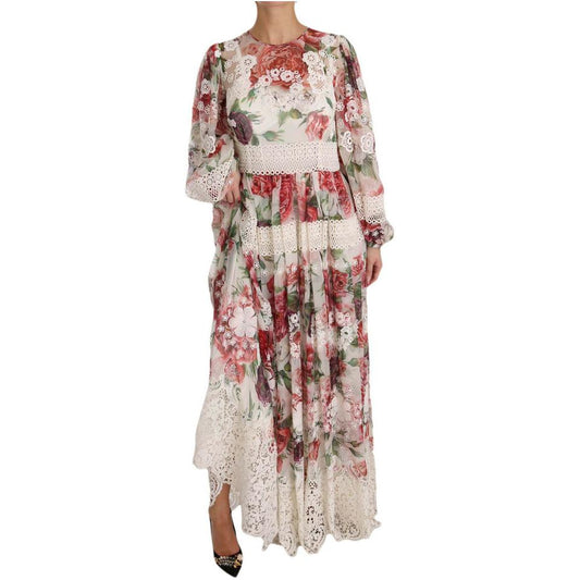 Elegant Floral Maxi Dress with Silk Lining Dolce & Gabbana