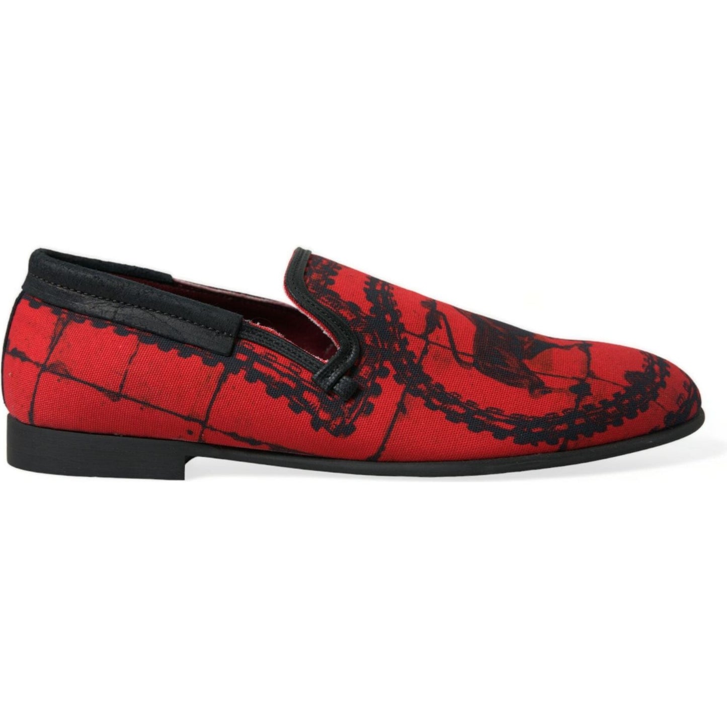 Torero-Inspired Luxe Red & Black Loafers