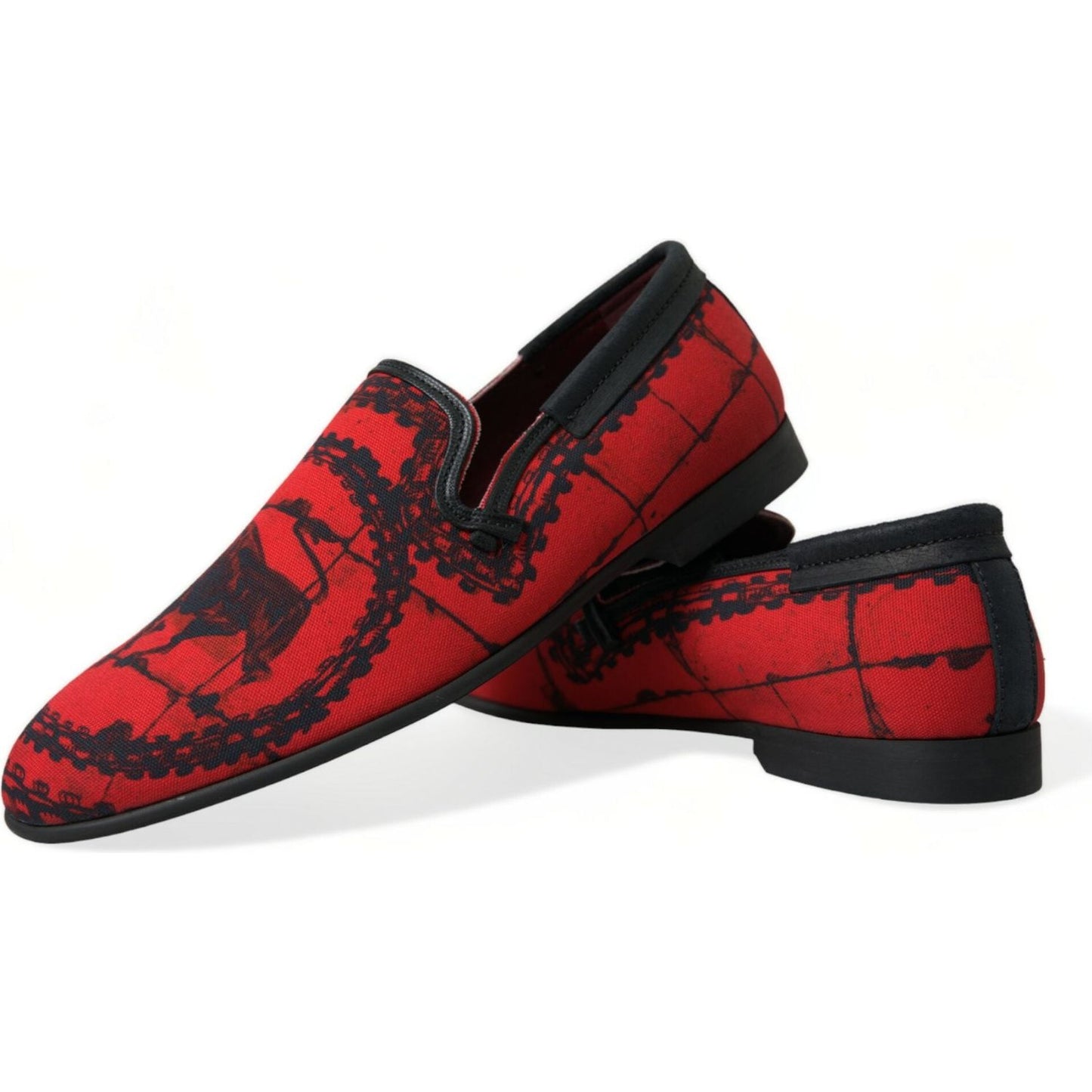 Torero-Inspired Luxe Red & Black Loafers