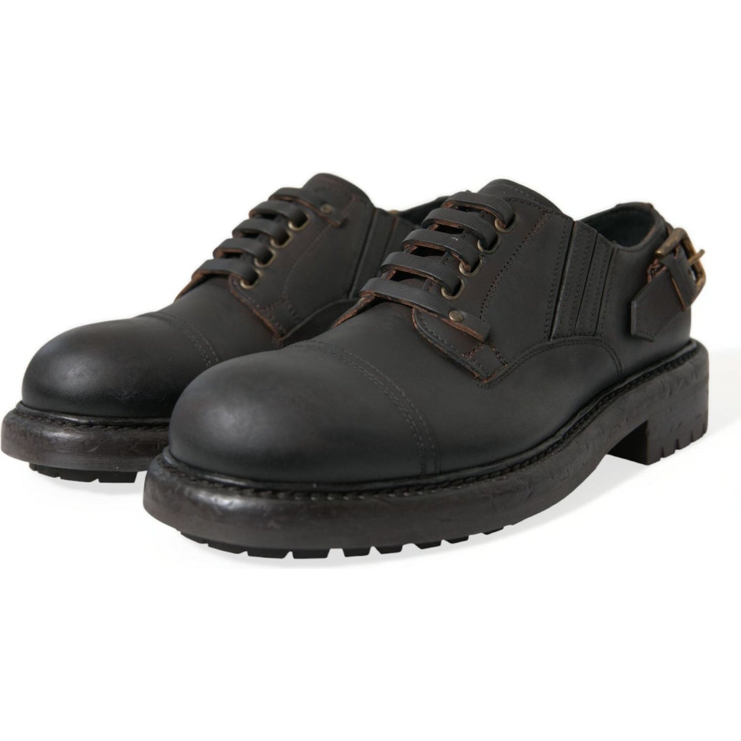 Elegant Mens Leather Derby Dress Shoes