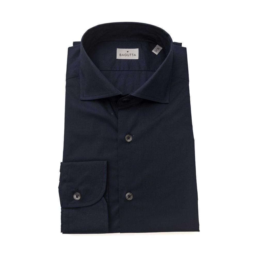 Bagutta Blue Cotton Men's Slim Shirt