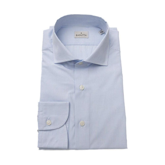 Elegant Light Blue Cotton Shirt with French Collar Bagutta