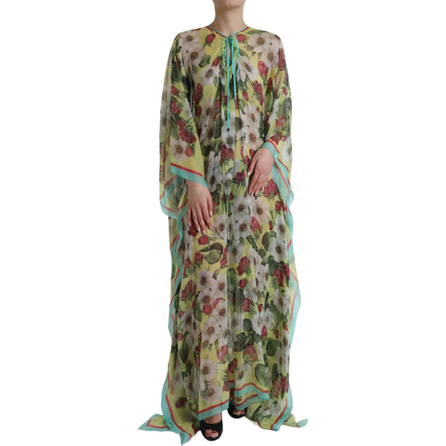 Elegant Floral Silk Maxi Dress