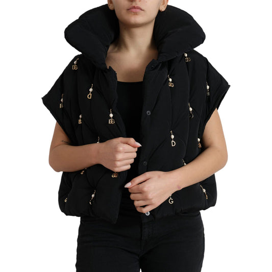 Elegant Quilted Jacket with Pearl Embellishment