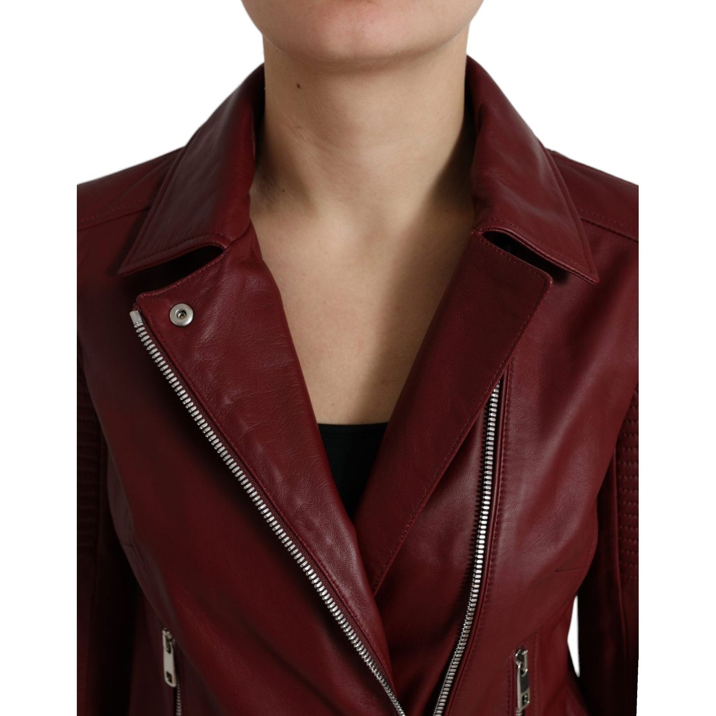 Bordeaux Biker Leather Jacket