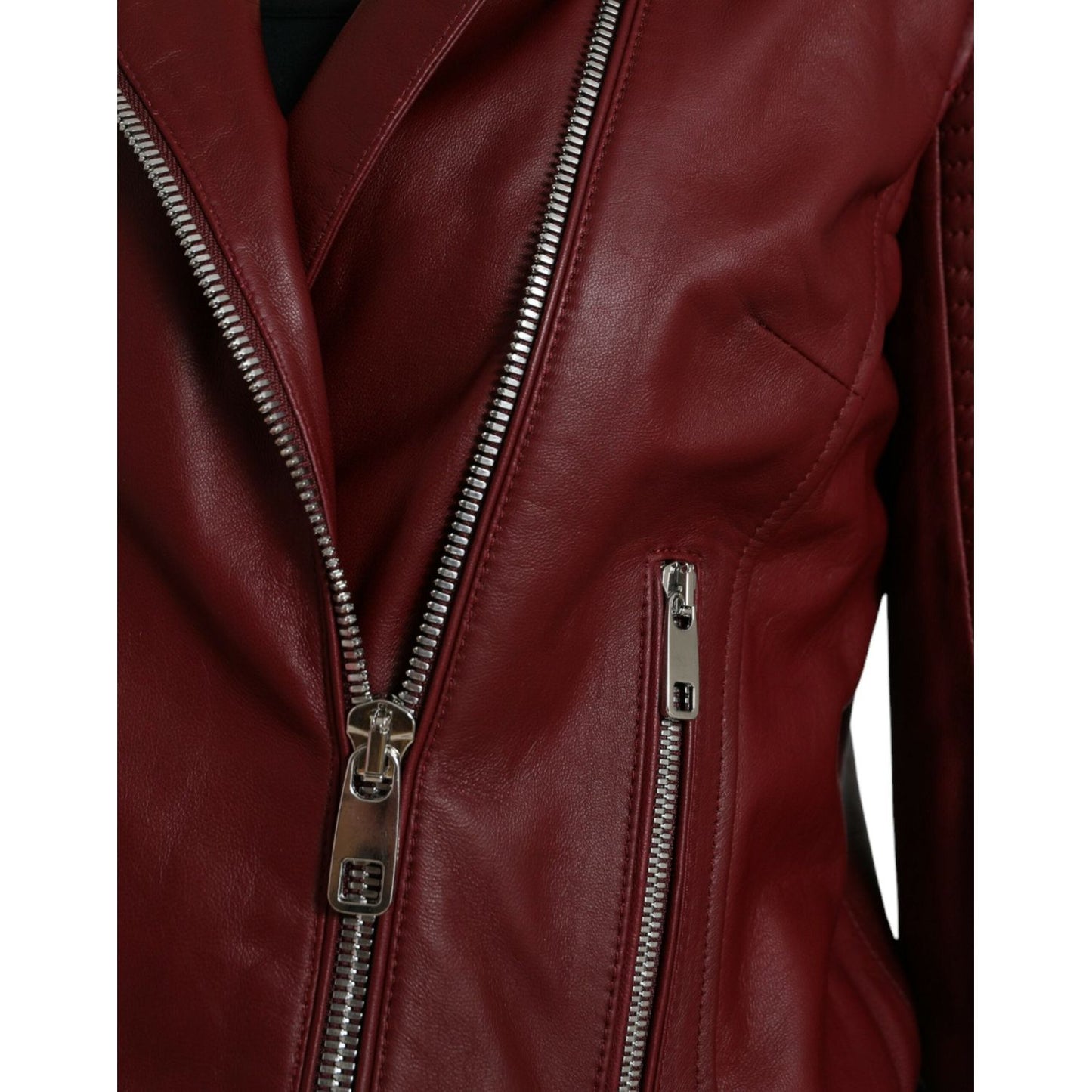 Bordeaux Biker Leather Jacket