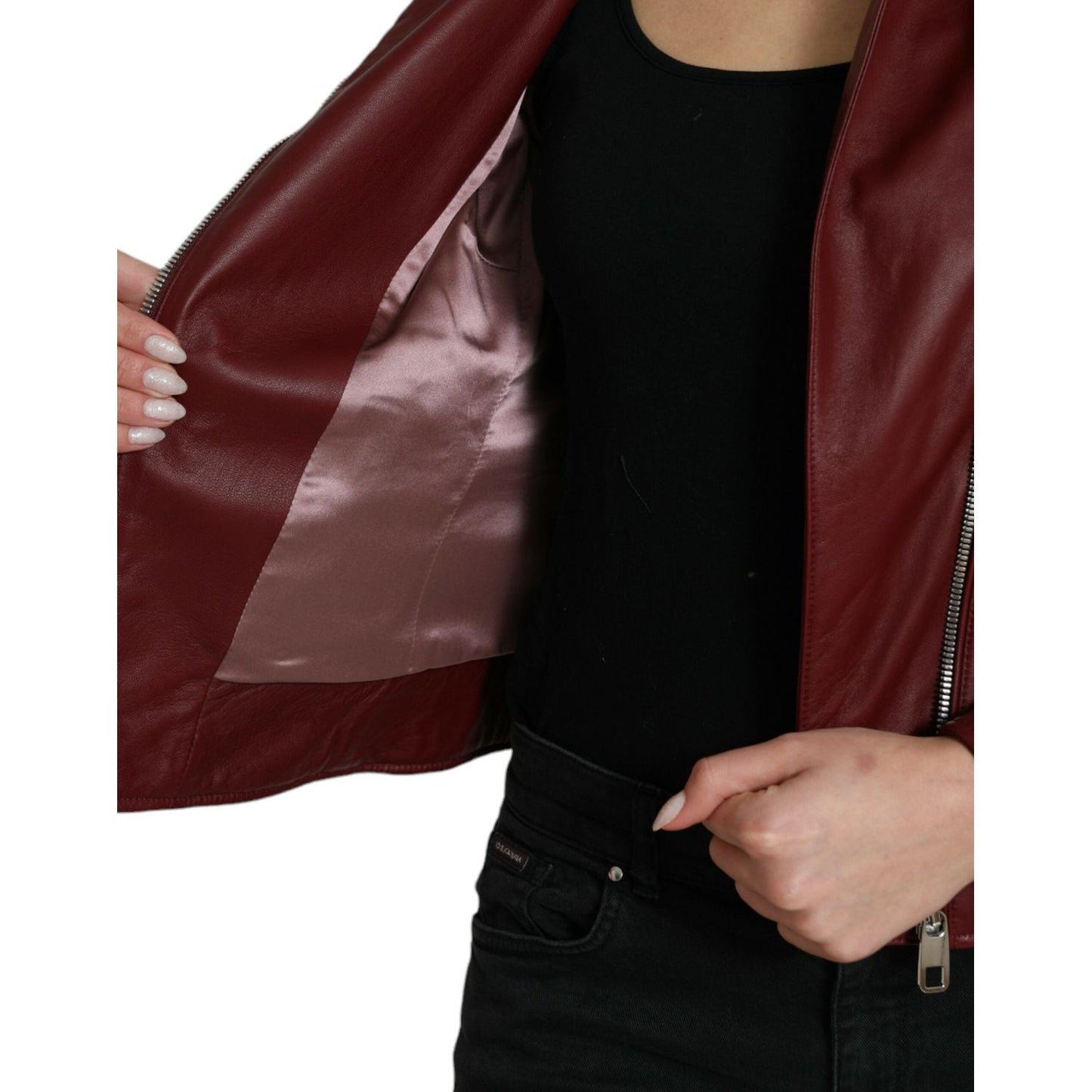 Bordeaux Biker Leather Jacket