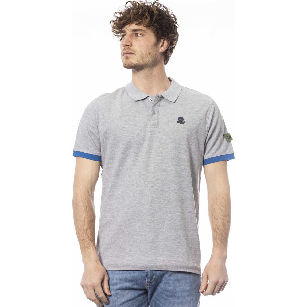 Elegant Gray Short Sleeve Polo Shirt